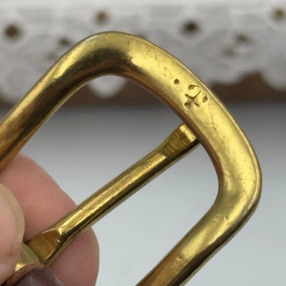 Vintage Belt Red Stretch Canvas Leather Brass Buckle 30-32 Preppy Equestrian
